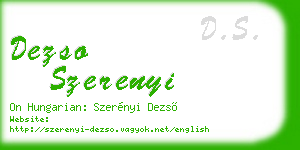 dezso szerenyi business card