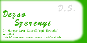 dezso szerenyi business card